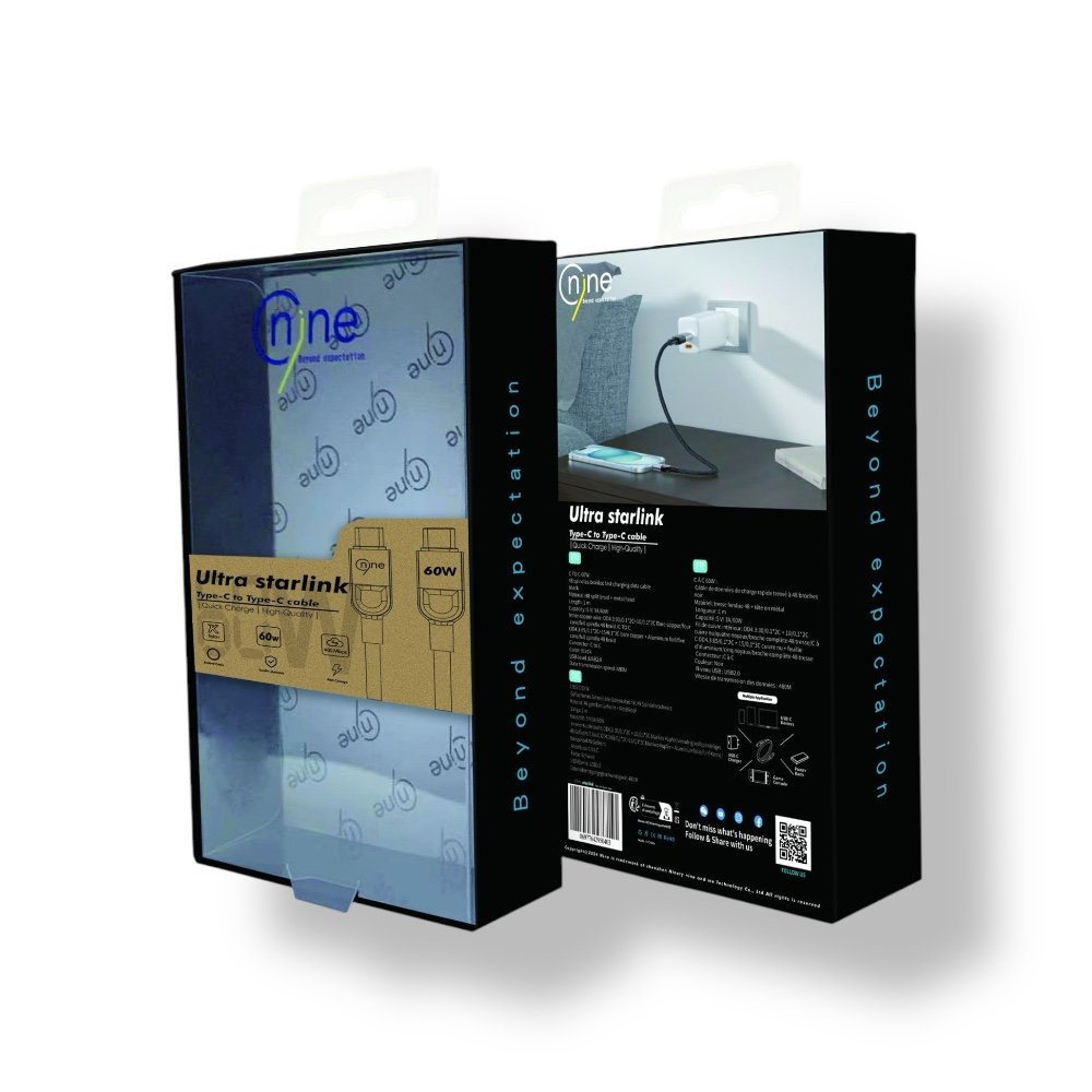 كابل شحن سريع C - C بقوة 60 واط من ناين - Nine 60W C-C Fast Charging Cable - الصورة 2